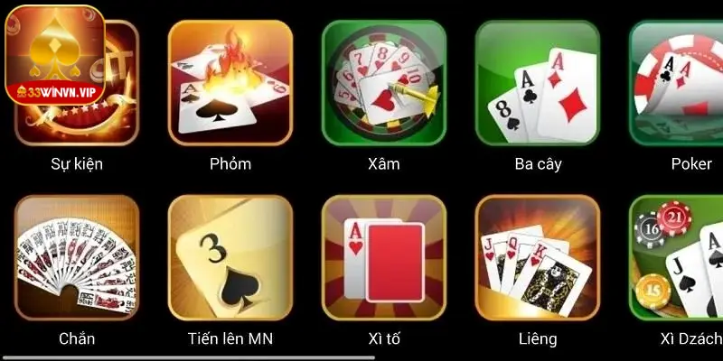 Game bài 33Win đa dạng hấp dẫn